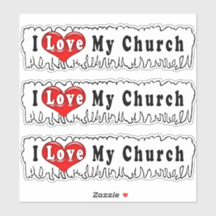 I Liebe meine Kirche! Aufkleber