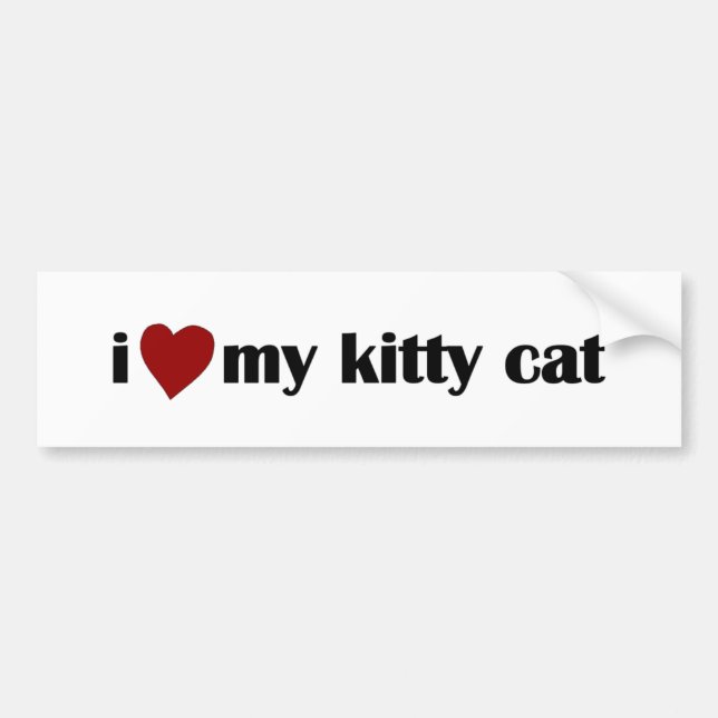 I Liebe meine Kitty-Katze Autoaufkleber (Vorne)