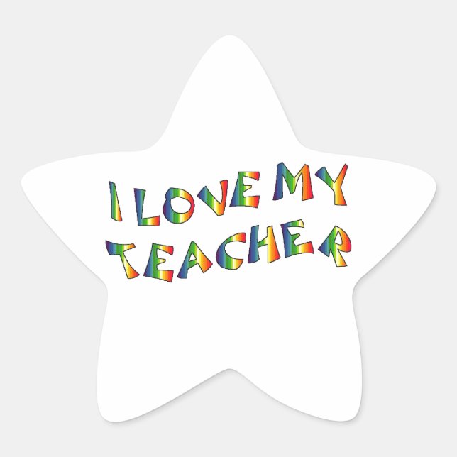 I Liebe meine Lehrer-(danke), Stern-Aufkleber (Vorderseite)
