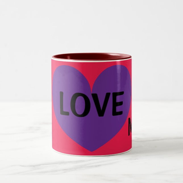 I LIEBE Meine Mama Niedlich Heart Design Kaffeemas Zweifarbige Tasse (Mittel)