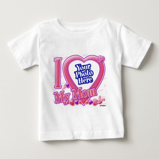 I Liebe Meine Mama rosa/lila - Foto Baby T-shirt (Vorderseite)