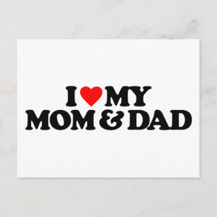 I LIEBE MEINE MAMA & VATER POSTKARTE