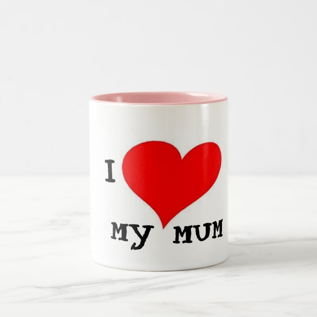 I LIEBE MEINE MAMA ZWEIFARBIGE TASSE (Mittel)