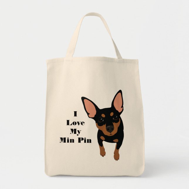 I Liebe meine minimale Button-HundeTasche Tragetasche (Vorne)