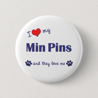 I Liebe meine minimalen Buttone (mehrfache Hunde) Button