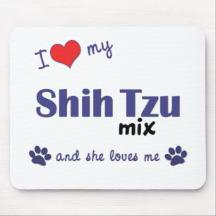 I Liebe meine Mischung Shih Tzu (weiblicher Hund) Mousepad