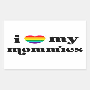 I Liebe Meine Momme Queen Mamas Regenbogen Herz Rechteckiger Aufkleber
