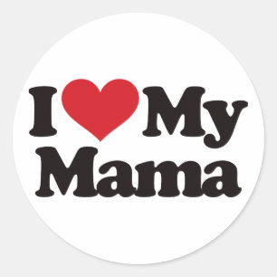 I Liebe meine Mutter Runder Aufkleber