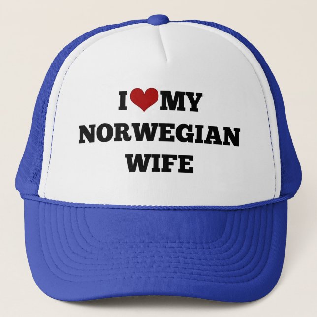 I Liebe Meine norwegische Ehefrau Truckerkappe (Vorderseite)