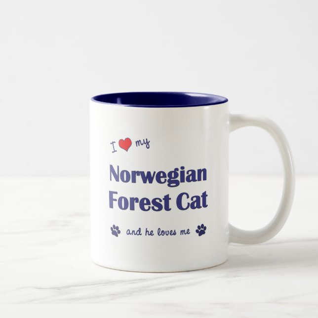 I Liebe meine norwegische Waldkatze (männliche Zweifarbige Tasse (Rechts)