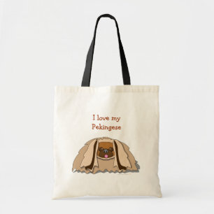I Liebe meine Pekingese Cartoon Pekingese Tragetasche