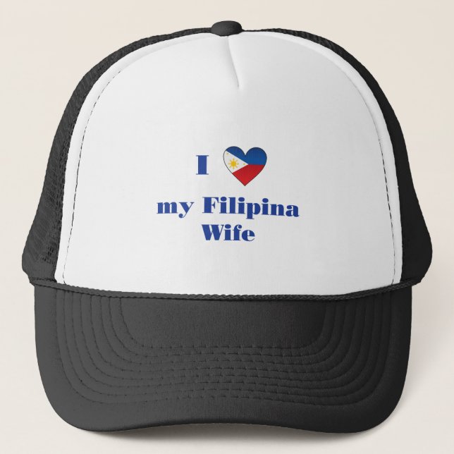 I Liebe meine philippinische Ehefrau 1 Truckerkappe (Vorderseite)
