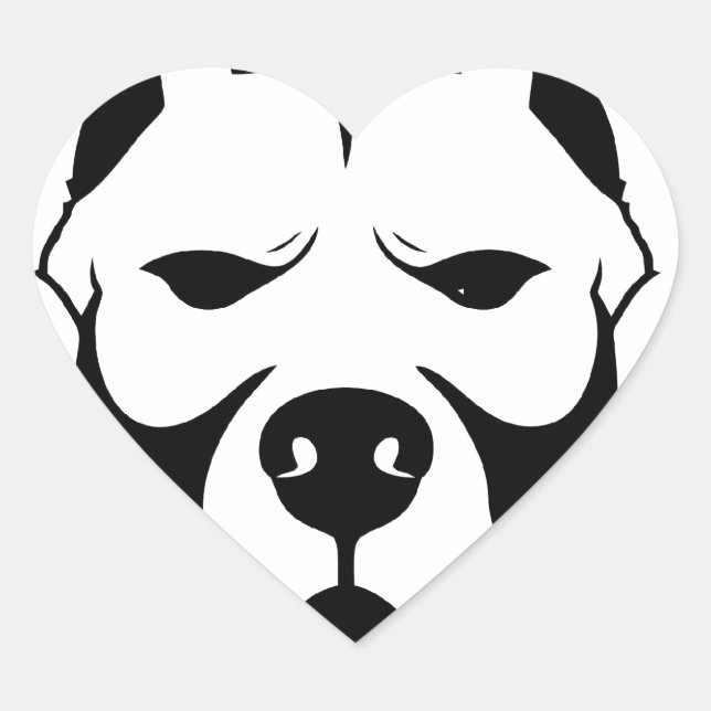 I LIEBE MEINE PITBULL Herz-Aufkleber (Vorderseite)