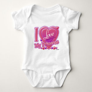 I Liebe Meine Prinzessin rosa/lila - Herz Baby Strampler