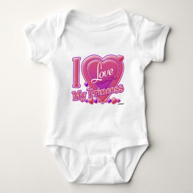 I Liebe Meine Prinzessin rosa/lila - Herz Baby Strampler (Vorderseite)