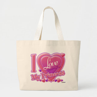 I Liebe Meine Prinzessin rosa/lila - Herz Jumbo Stoffbeutel