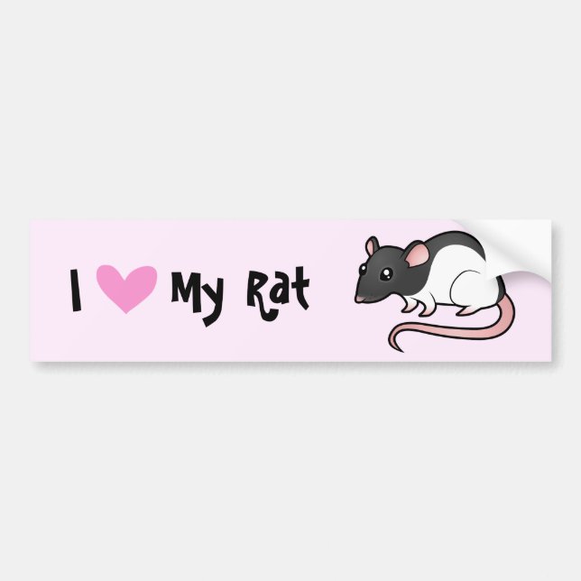 I Liebe meine Ratte Autoaufkleber (Vorne)