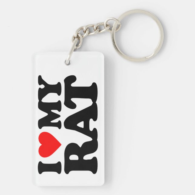 I LIEBE MEINE RATTE SCHLÜSSELANHÄNGER (Rückseite)