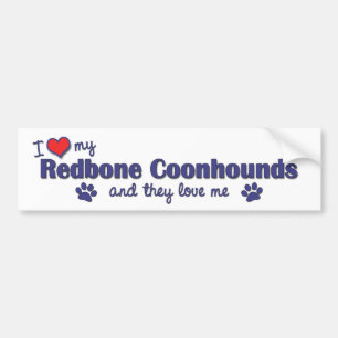 I Liebe meine Redbone Coonhounds (mehrfache Hunde) Autoaufkleber