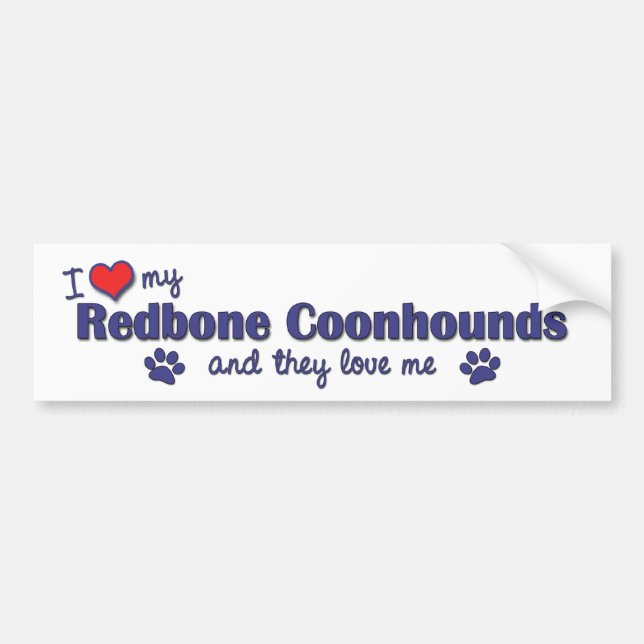 I Liebe meine Redbone Coonhounds (mehrfache Hunde) Autoaufkleber (Vorne)