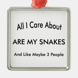 I Liebe meine Schlangen Silbernes Ornament