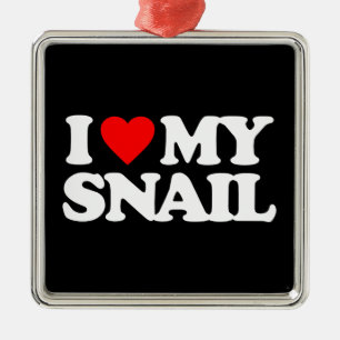 I LIEBE MEINE SCHNECKE SILBERNES ORNAMENT