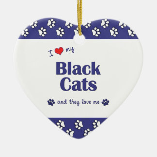 I Liebe meine schwarzen Katzen (mehrfache Katzen) Keramikornament