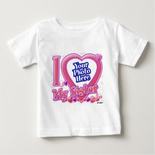 I Liebe Meine Schwester rosa/lila - Foto Baby T-shirt