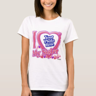 I Liebe Meine Schwester rosa/lila - Foto T-Shirt