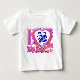 I Liebe Meine Schwestern rosa/lila - Foto Baby T-shirt