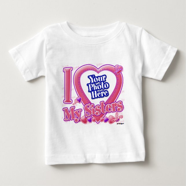 I Liebe Meine Schwestern rosa/lila - Foto Baby T-shirt (Vorderseite)