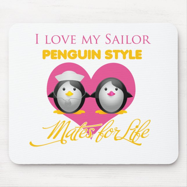 I Liebe meine Seemannpenguin-Art Mousepad (Vorne)