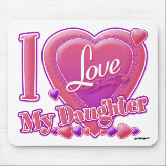 I Liebe Meine Tochter rosa/lila - Herz Mousepad
