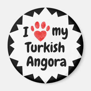 I Liebe Meine Türkische Angora Katze Magnet