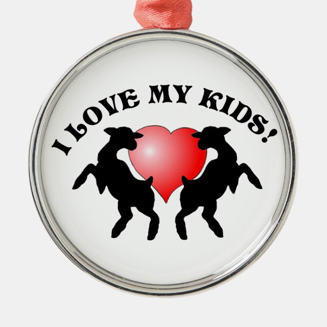 I LIEBE MEINE WEIHNACHTSverzierung DER KIND(ZIEGE) Ornament Aus Metall (Vorne)