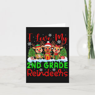 I Liebe meine zweite Klasse Rentiers Weihnachtsleh Karte
