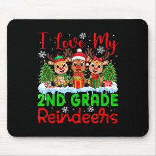 I Liebe meine zweite Klasse Rentiers Weihnachtsleh Mousepad