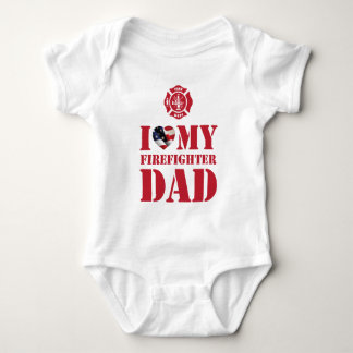 I. LIEBE MEINEN FIREFIGHTER VATER BABY STRAMPLER