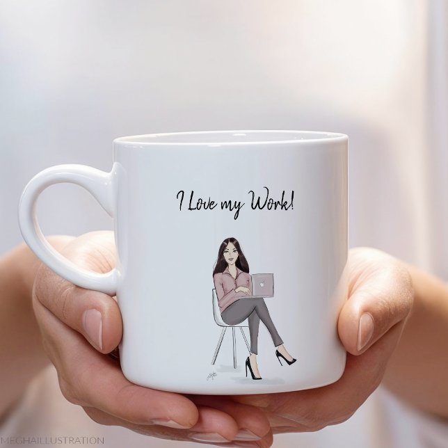 i) Liebe meiner Arbeit, weibliche Führungskräfte, Jumbo-Tasse (Von Creator hochgeladen)