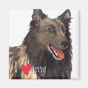 I Liebe meines belgischen Tervuren Magnet