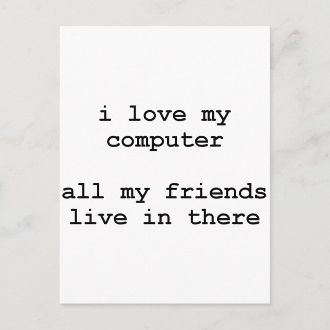 i Liebe meines Computers Postkarte (Vorderseite)