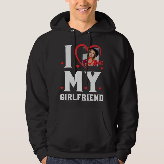 I Liebe meines GF individuell anpassbar Hoodie (Vorderseite)
