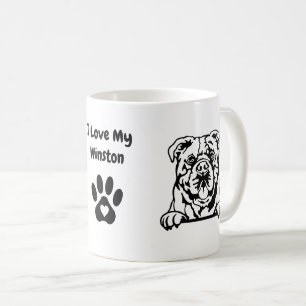 I Liebe meines KONTINENTALEN BULLDOG-Namens & Paw Kaffeetasse