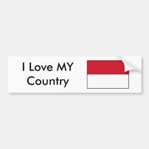 I. Liebe MEINES LANDES Indonesien Flagge Autoaufkleber
