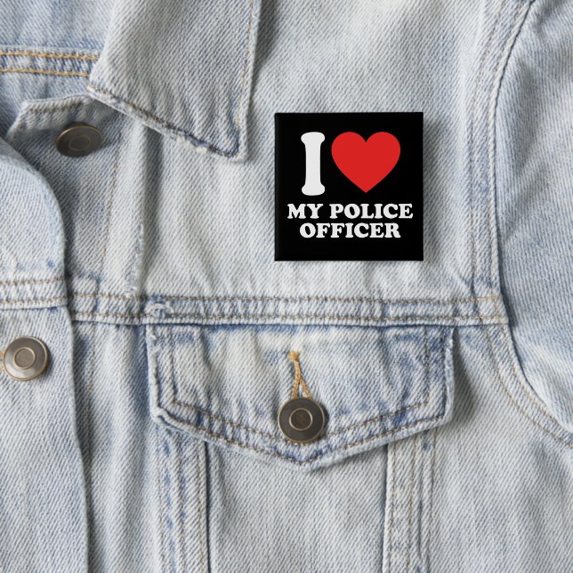 I Liebe meines Polizeibeamten Button (Beispiel)