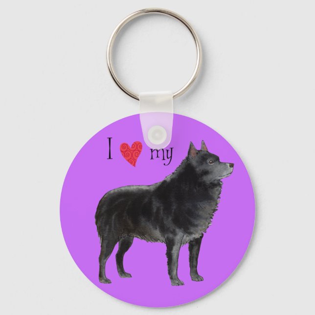 I Liebe meines Schipperke Schlüsselanhänger (Vorderseite)