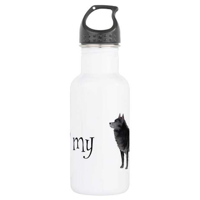 I Liebe meines Schipperke Trinkflasche (Vorderseite)