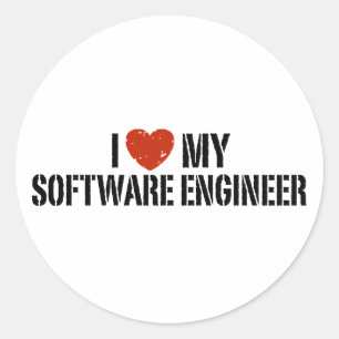 I. Liebe meines Software-Engineers Runder Aufkleber