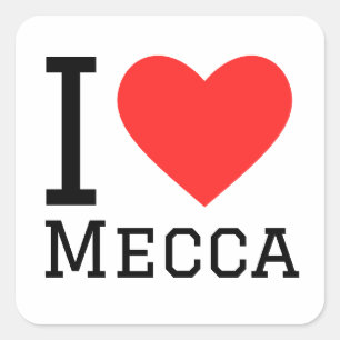 I Liebe Mekka Quadratischer Aufkleber