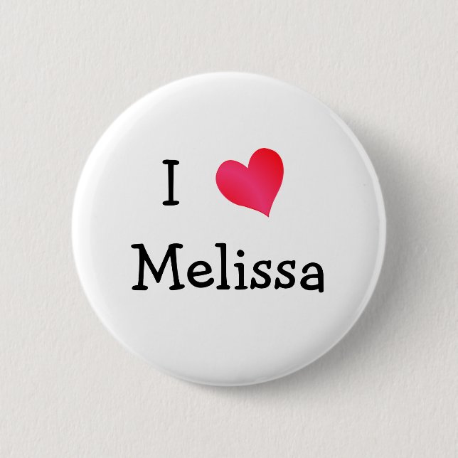 I Liebe Melissa Button (Vorderseite)